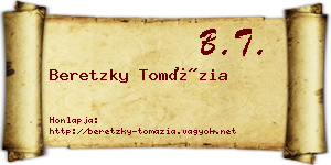 Beretzky Tomázia névjegykártya
